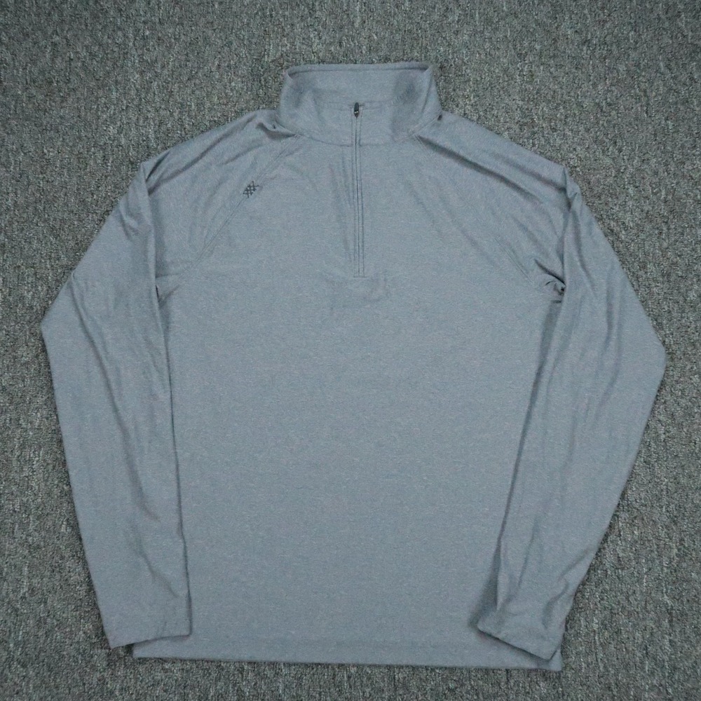 Rhone Pullover Mens Small Gray Blue Session Quarter Zip Athletic Performance
